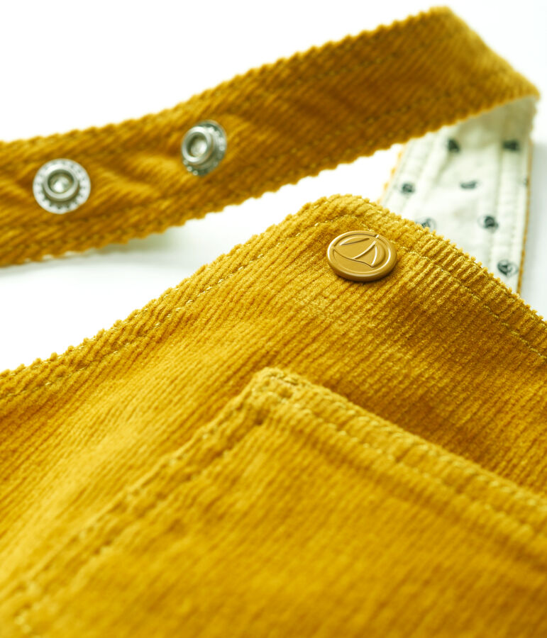 Salopette en velours b&eacute;b&eacute; jaune