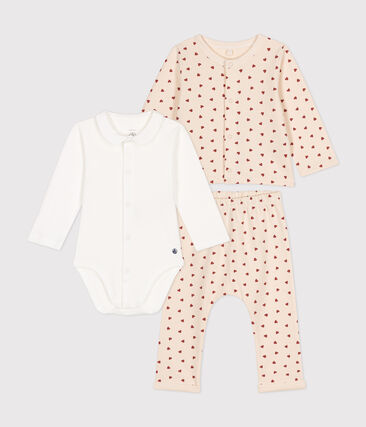 Ensemble 3 pièces en molleton léger bébé