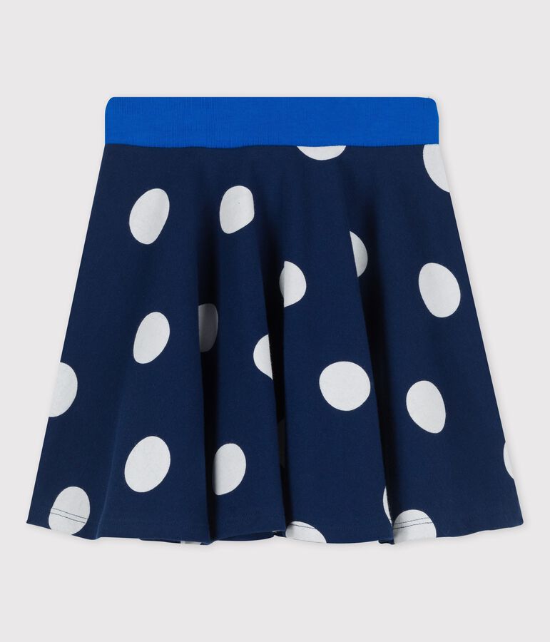 Jupe en coton enfant fille bleu/blanc