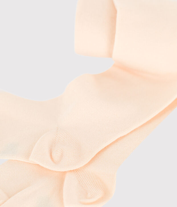 Collant uni en jersey enfant fille &eacute;cru