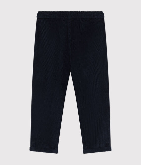 Pantalon en velours côtelé enfant garçon bleu SMOKING