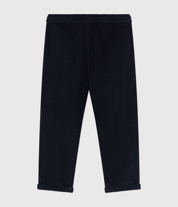 Pantalon en velours c&ocirc;tel&eacute; enfant gar&ccedil;on bleu marine