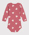 Body manches longues en coton bébé rose ROSEWOOD/ MARSHMALLOW