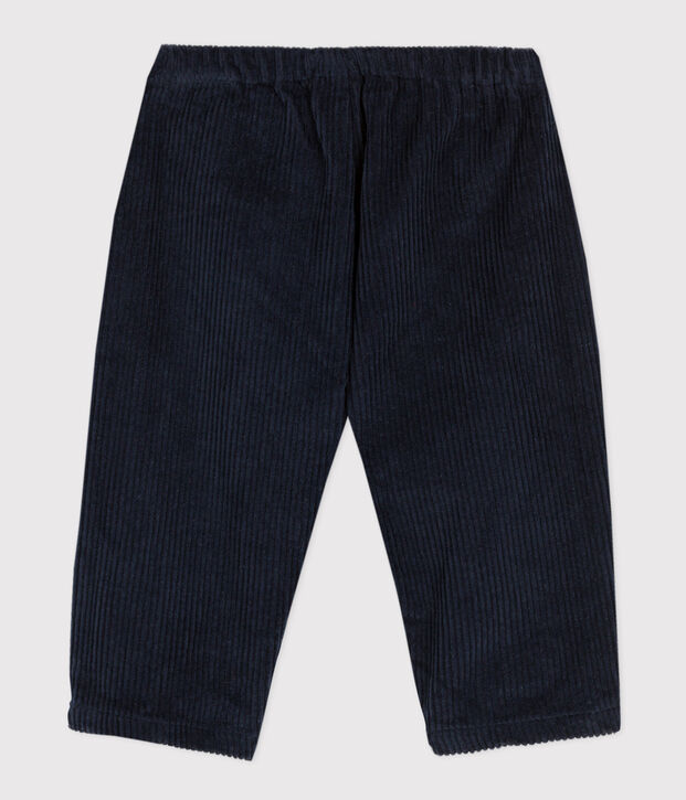 Pantalon b&eacute;b&eacute; en velours grosses c&ocirc;tes bleu marine