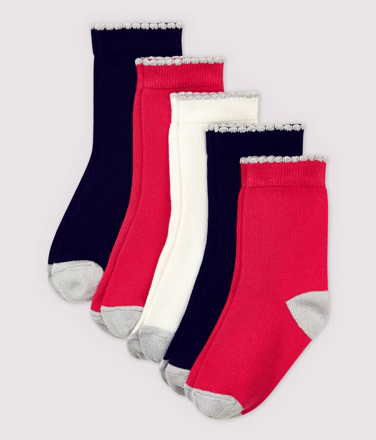 Lot de 5 paires de chaussettes enfant fille multicouleur