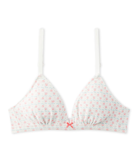 Soutien gorge triangle fille imprimé blanc LAIT/blanc MULTICO
