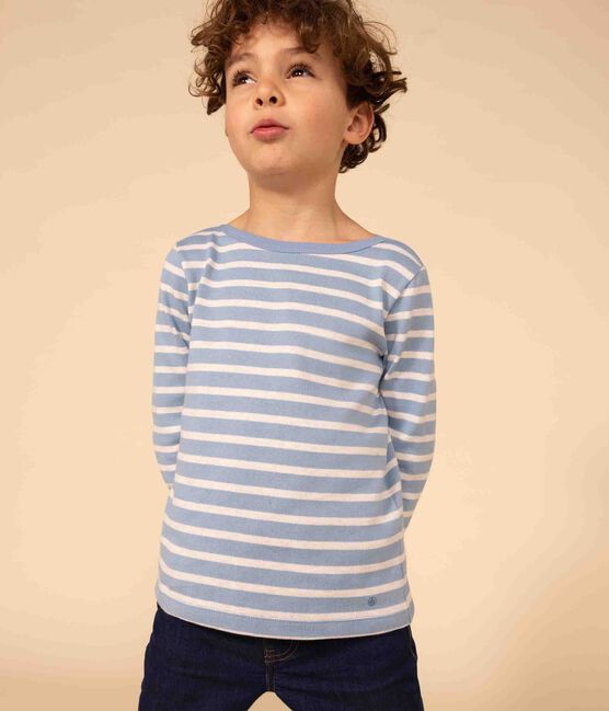 Marinière iconique en coton enfant fille / garçon AZUL/ MONTELIMAR