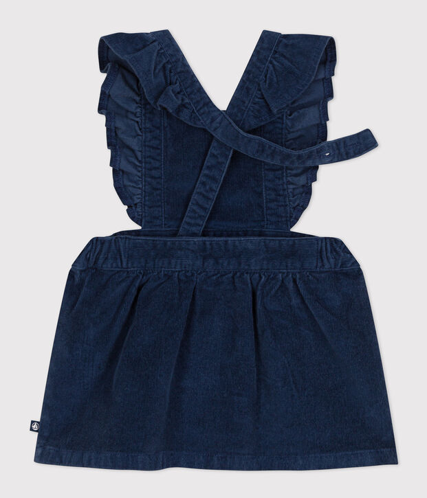 Robe sans manche en velours b&eacute;b&eacute; bleu