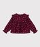 Blouse enfant en coton manches longues imprim&eacute;e rouge/multicouleur