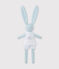 Doudou lapin imprimé bleu TOUDOU/blanc ECUME