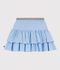 Jupe enfant courte en coton unie bleu clair