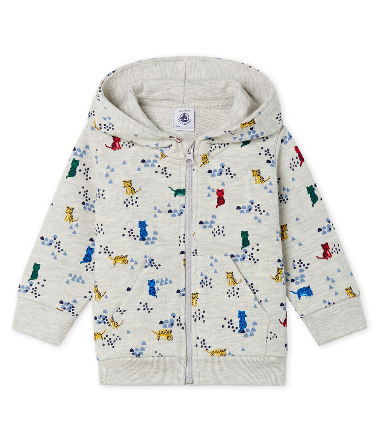 Sweatshirt &agrave; capuche b&eacute;b&eacute; gar&ccedil;on en molleton imprim&eacute; gris/multicouleur