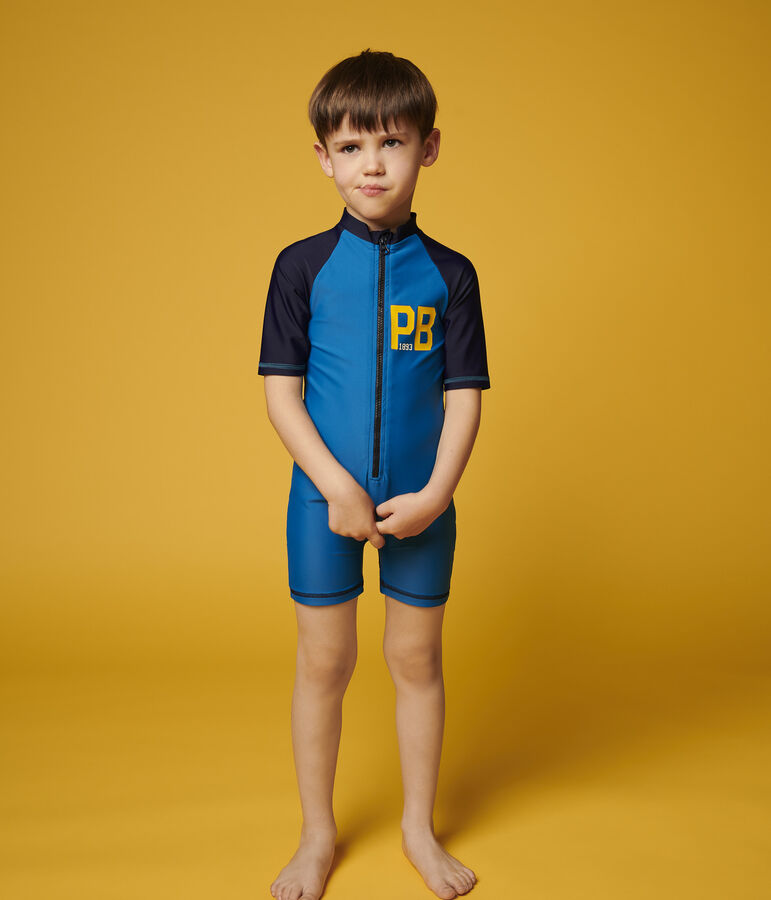 Combinaison anti-uv recycl&eacute;e enfant gar&ccedil;on bleu