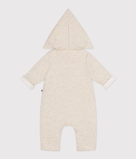 Combinaison longue ouatinée à capuche en coton bébé beige MONTELIMAR CHINE