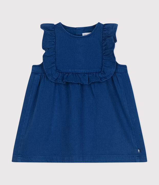 Robe sans manche en coton/lyocell b&eacute;b&eacute; bleu