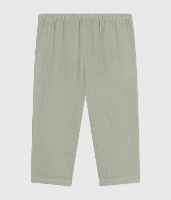 Pantalon en gaze de coton bébé vert HERBIER