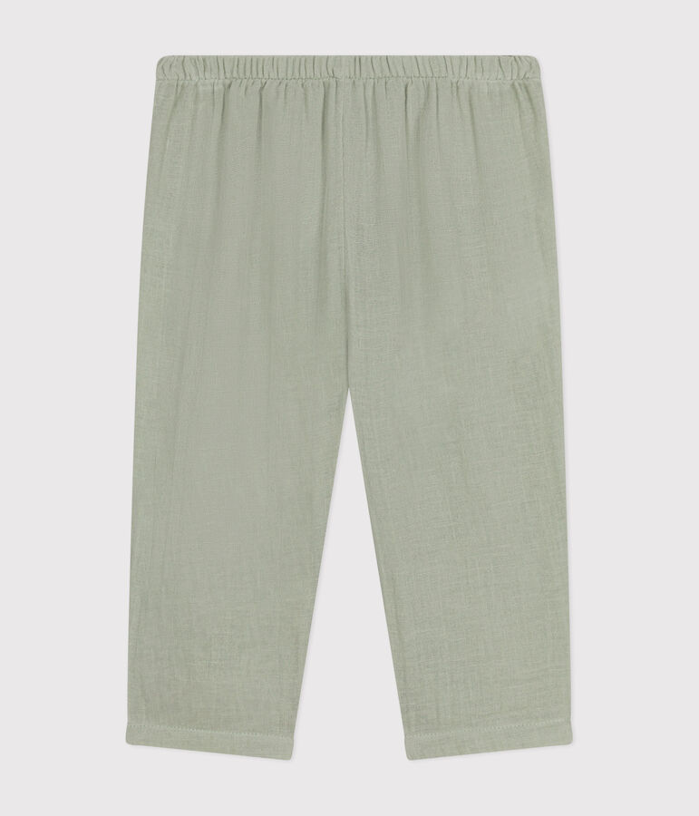 Pantalon en gaze de coton b&eacute;b&eacute; vert