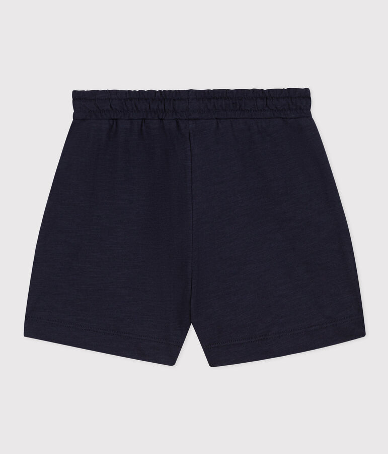 Short en jersey flamm&eacute; enfant fille bleu