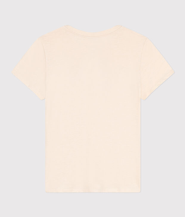 Tee-shirt LE DROIT col rond en coton Femme &eacute;cru