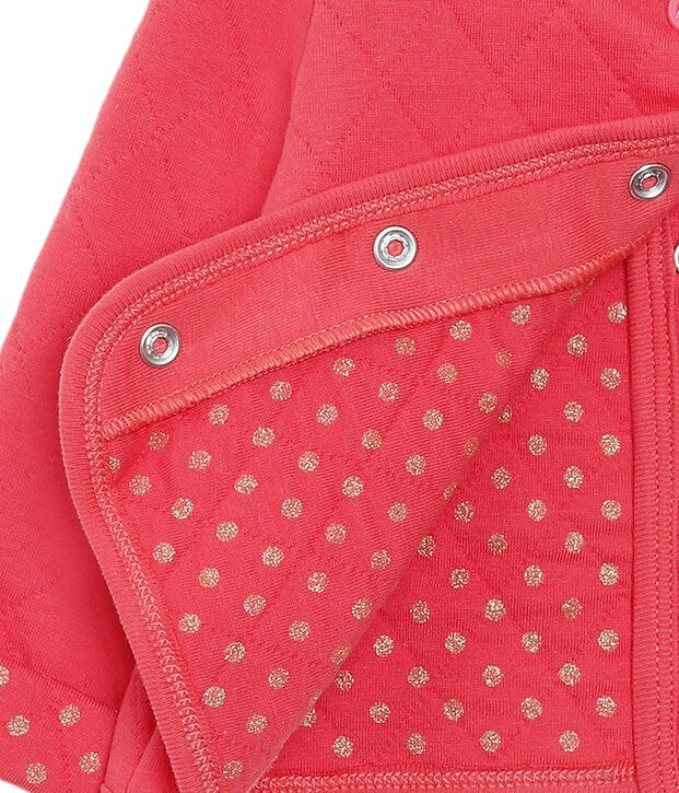 Cardigan b&eacute;b&eacute; fille en tubique matelass&eacute; rouge