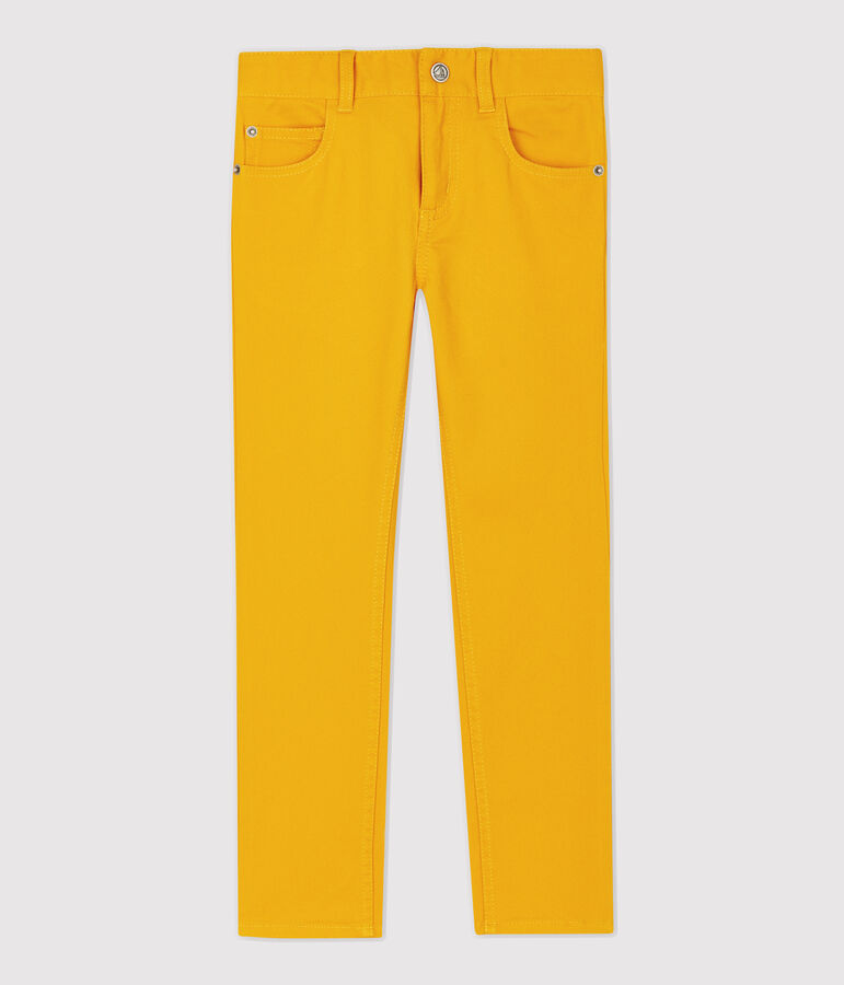 Pantalon slim en serge enfant gar&ccedil;on jaune BOUDOR