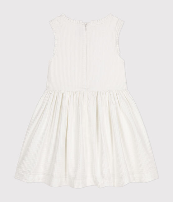 Robe sans manche en coton façonné enfant fille blanc MARSHMALLOW