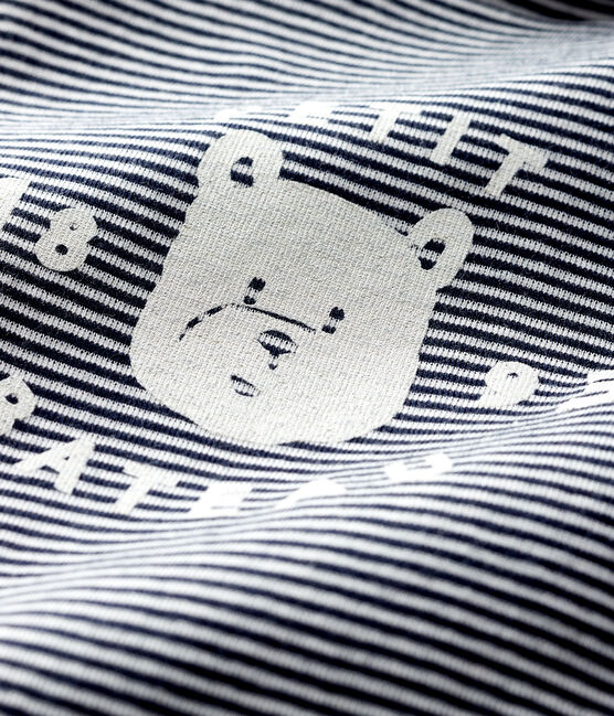 Body manches longues col roulé bébé bleu SMOKING/blanc MARSHMALLOW