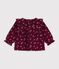 Blouse b&eacute;b&eacute; en velours manches longues imprim&eacute;e fleurs rouge/multicouleur