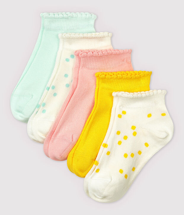 Lot de 5 paires de chaussettes basses enfant fille multicouleur