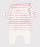 Robe legging jacquard bébé en coton blanc MARSHMALLOW/rouge TERKUIT