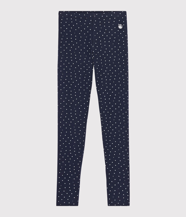 Legging en jersey enfant fille bleu SMOKING/blanc MULTICO