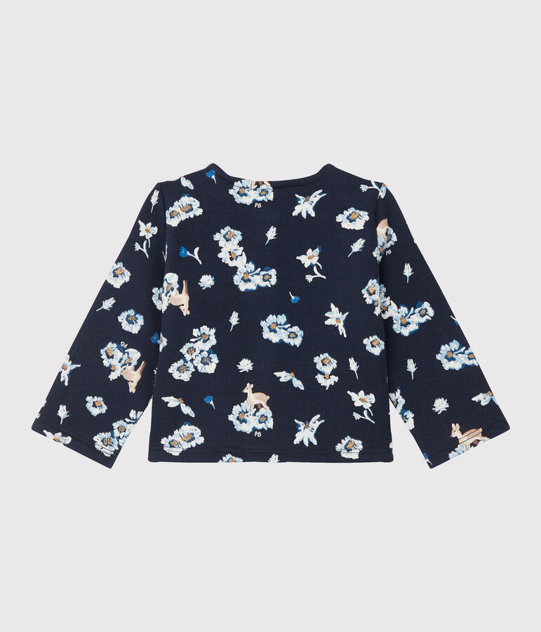 Cardigan b&eacute;b&eacute; fille en molleton imprim&eacute; bleu/multicouleur