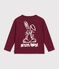 Tee-shirt enfant manches longues &agrave; motif bordeaux