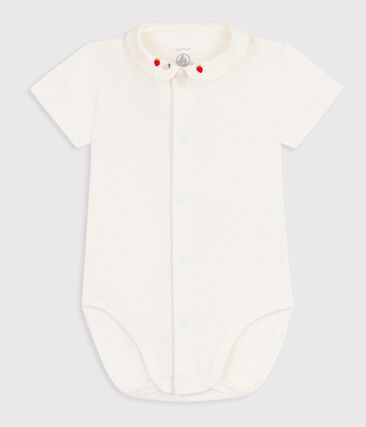 Body bébé manches courtes en coton, détails brodés