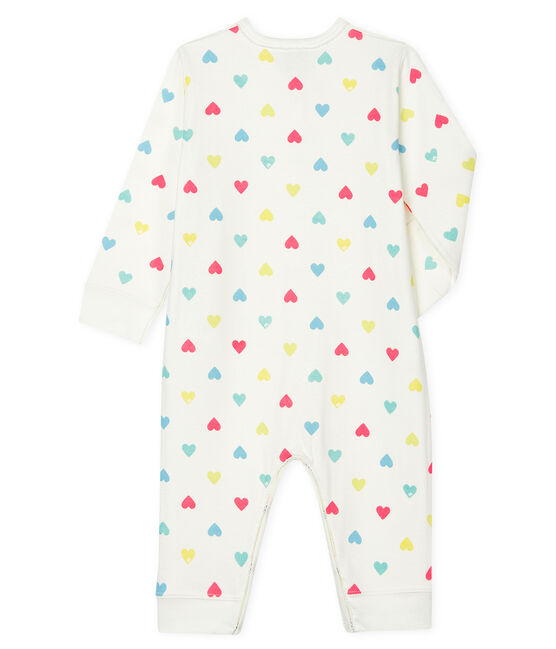 Dors bien sans pieds bébé fille en tubique blanc MARSHMALLOW/blanc MULTICO