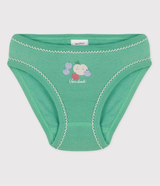 Culotte petite fille en coton vert ALOEVERA