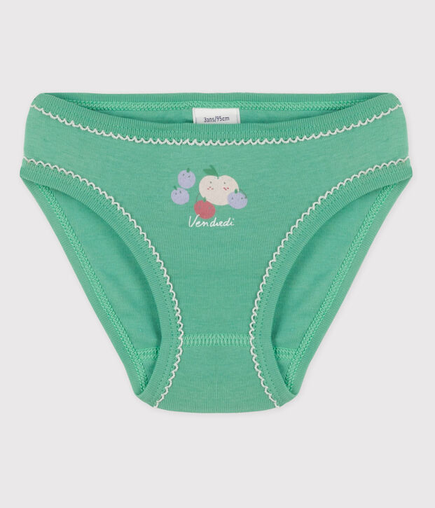 Culotte petite fille en coton vert
