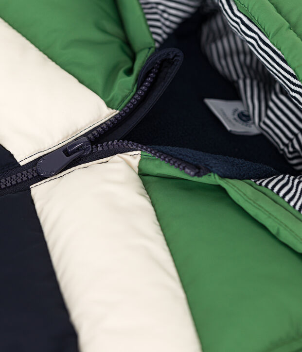 Doudoune colorblock avec capuche b&eacute;b&eacute; vert/multicouleur