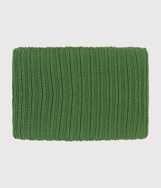 Snood en tricot doublé en polaire enfant vert PALMERAIE