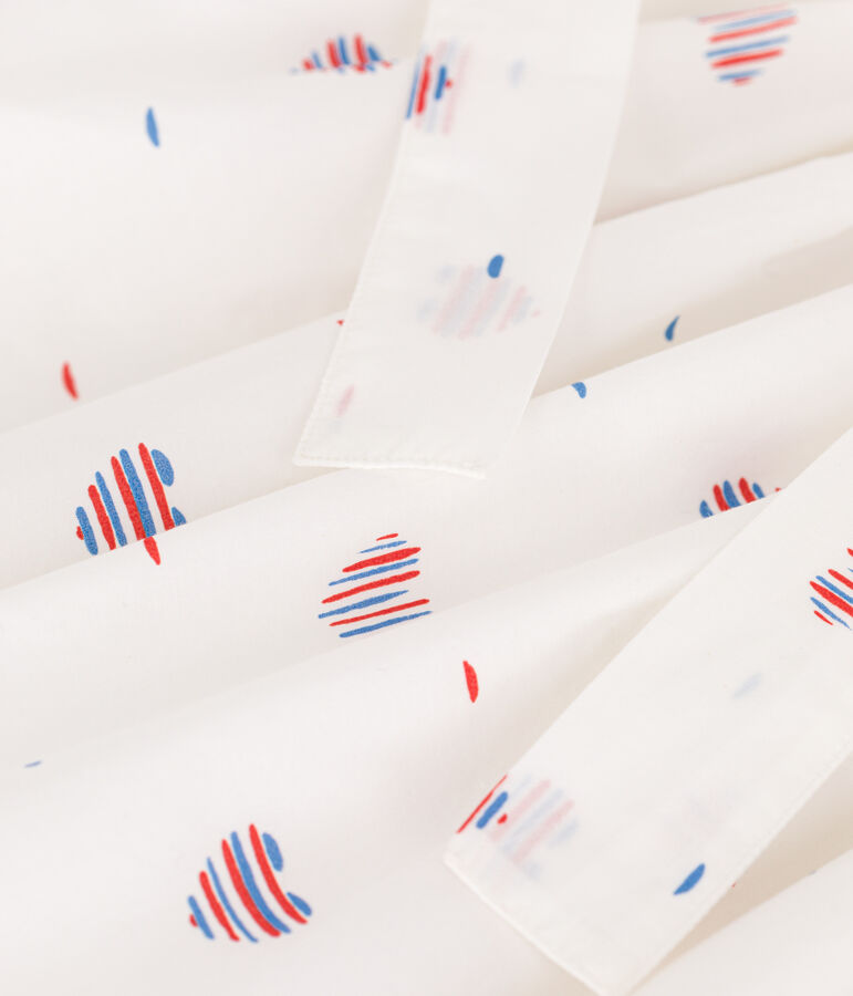 Jupe enfant en coton c&oelig;urs blanc AVALANCHE/ MULTICO