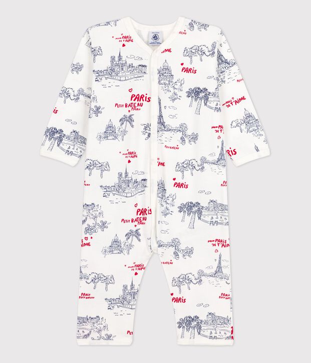 Dors bien sans pieds Paris b&eacute;b&eacute; en coton blanc/multicouleur