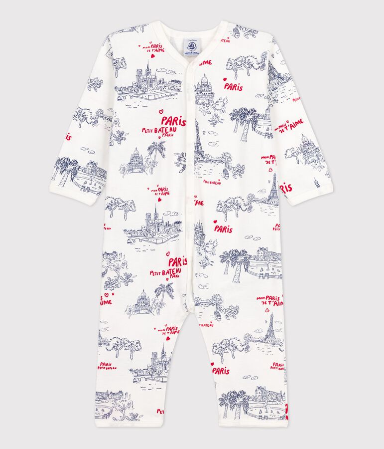 Dors bien sans pieds Paris b&eacute;b&eacute; en coton blanc MARSHMALLOW/blanc MULTICO