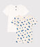 Lot de 2 tee shirts manches courtes cœur en coton petite fille variante 1