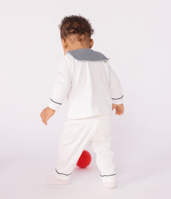 Pyjama 2 pièces bébé avec col marin blanc MARSHMALLOW
