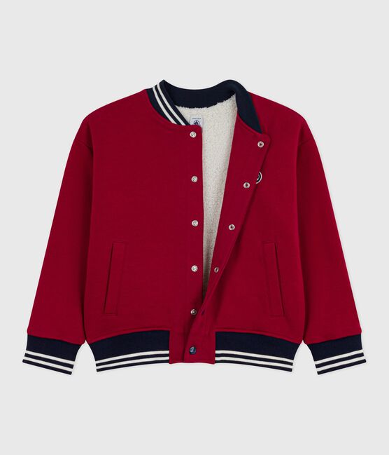 Teddy enfant en coton et sherpa uni AMARANTE