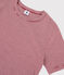 T-shirt col rond iconique en coton rayé Femme rouge SANGRIA/ MARSHMALLOW