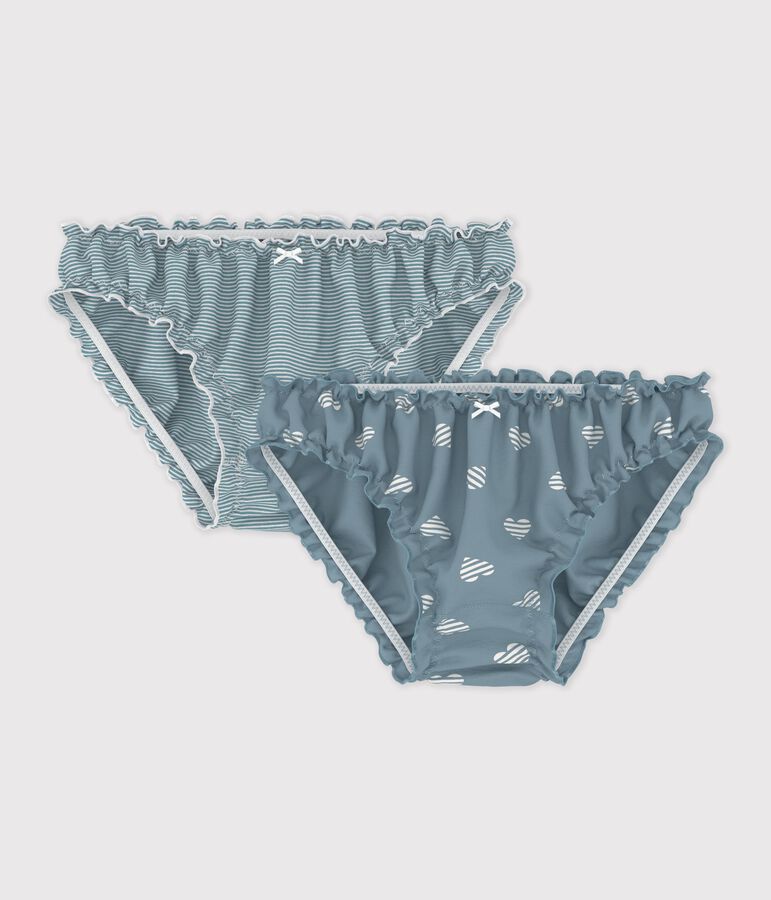 Lot de culottes fronc&eacute;es femme en coton imprim&eacute; c&oelig;ur variante 1