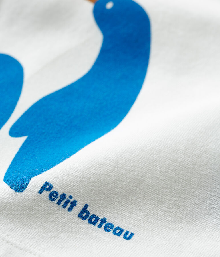 Tee shirt manches longues b&eacute;b&eacute; gar&ccedil;on blanc MARSHMALLOW