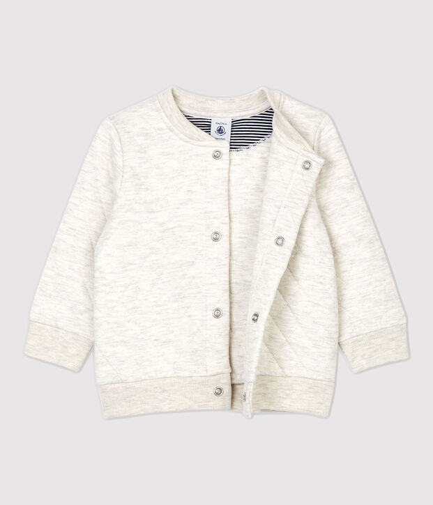 Cardigan matelass&eacute;e b&eacute;b&eacute;. beige chin&eacute;