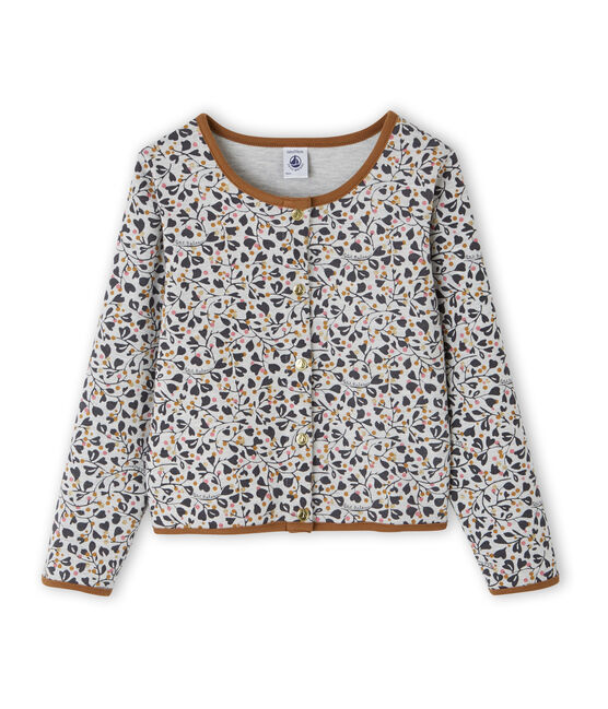 Cardigan enfant fille gris BELUGA/blanc MULTICO